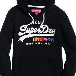 SUPERDRY Dark Blue Logo Hoodie US XS 2-4 NWT
